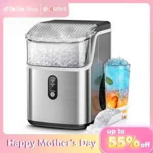 Mother's Day Gift | Kismile Countertop Nugget Ice Maker, Portable Crushed Ice Machine, 35lbs Daily Ice Production, Self Cleaning & One Click Operation, Compact Ice Maker for Home Use