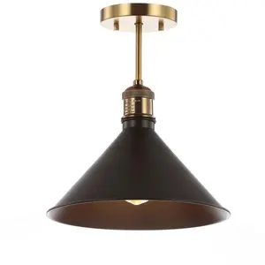 JONATHAN Y Nick Farmhouse Metal LED Semi Flush Mount; for Living Room,Bedroom, Kitchen, Office