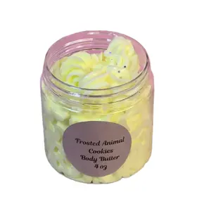 NEW! Frosted Animal Cookies Whipped Body Butter. Handmade Shea and Mango Butter Body Frosting. All Natural Non Greasy Emulsified Body Butter. Body Moisturizer.