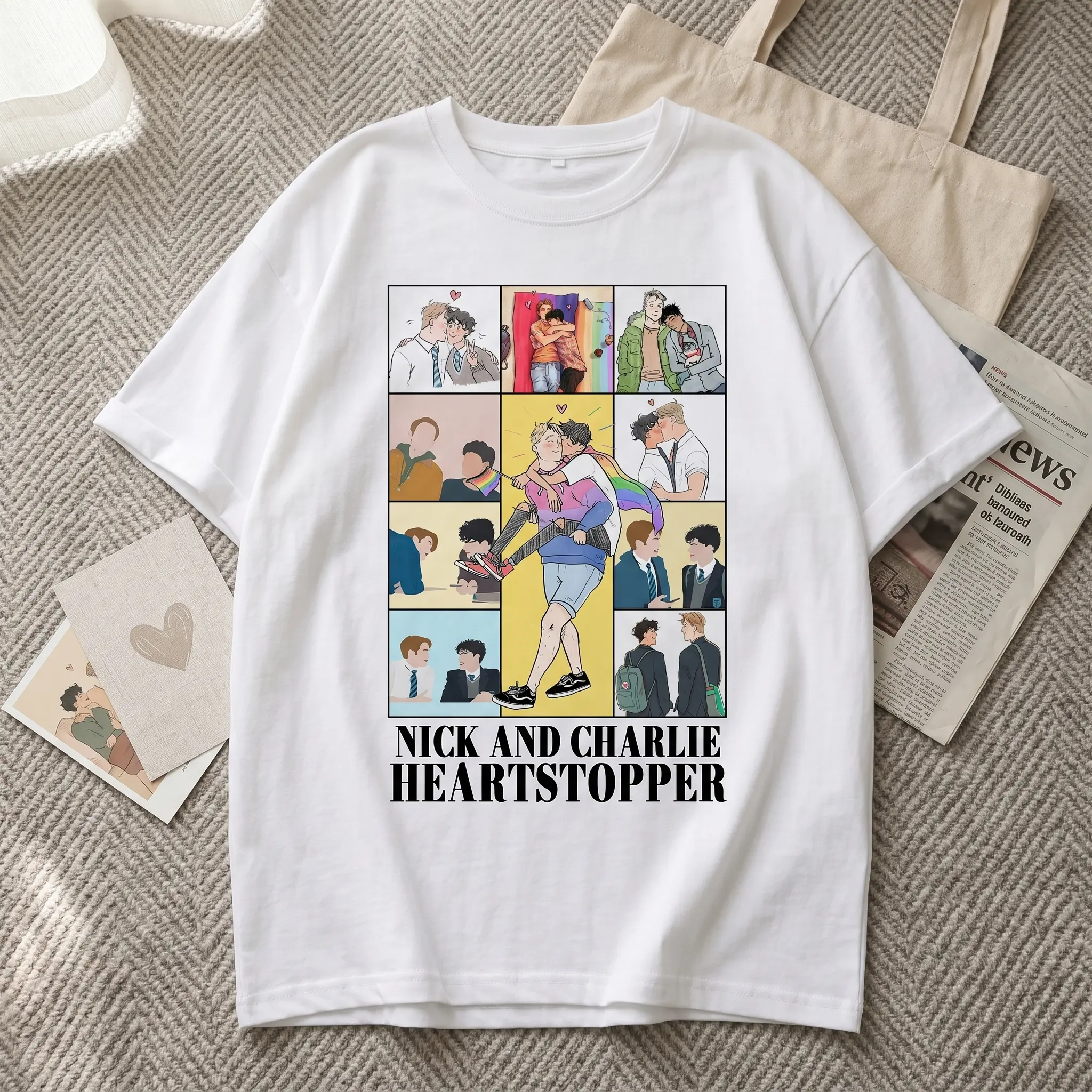 Nick and Charlie Heatstoper Comic Panel T-Shirt, Heatstoper Graphic Novel Romance SweatShirt, LGBTQ+ Young Adult Love Story Hoodie, Gift for Readers and Series Fans