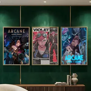 A-ARCANE Anime movie Painting Calligraphy HD Heavy-Duty Waterproof Wrinkle-Resistant Canvas Print – Tool-Free Durable Hides Wall Flaws & Boosts Style for Living Rooms Bathrooms