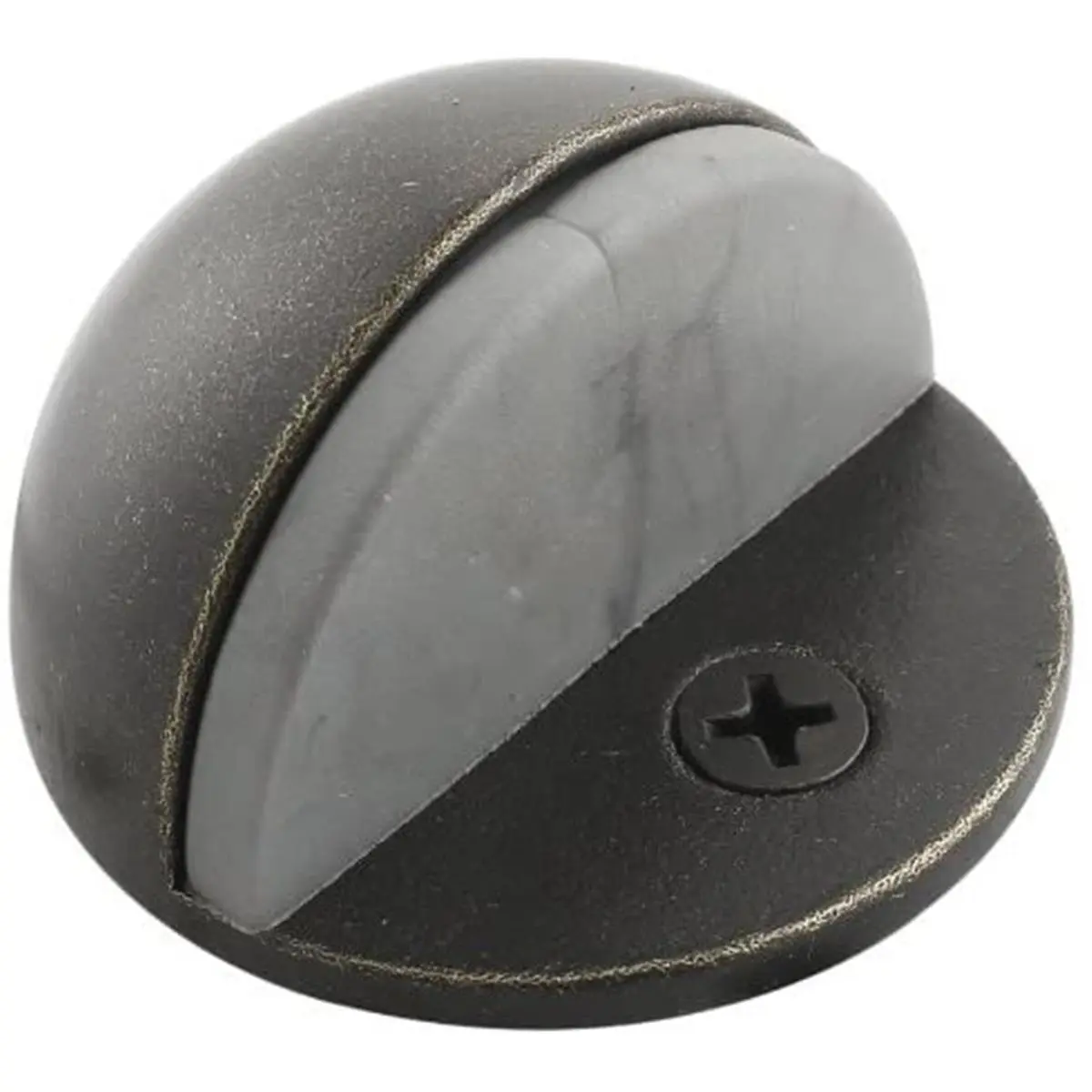 Half Dome Door Stop - Single Stopper with Antique Look, French Brass Finish
