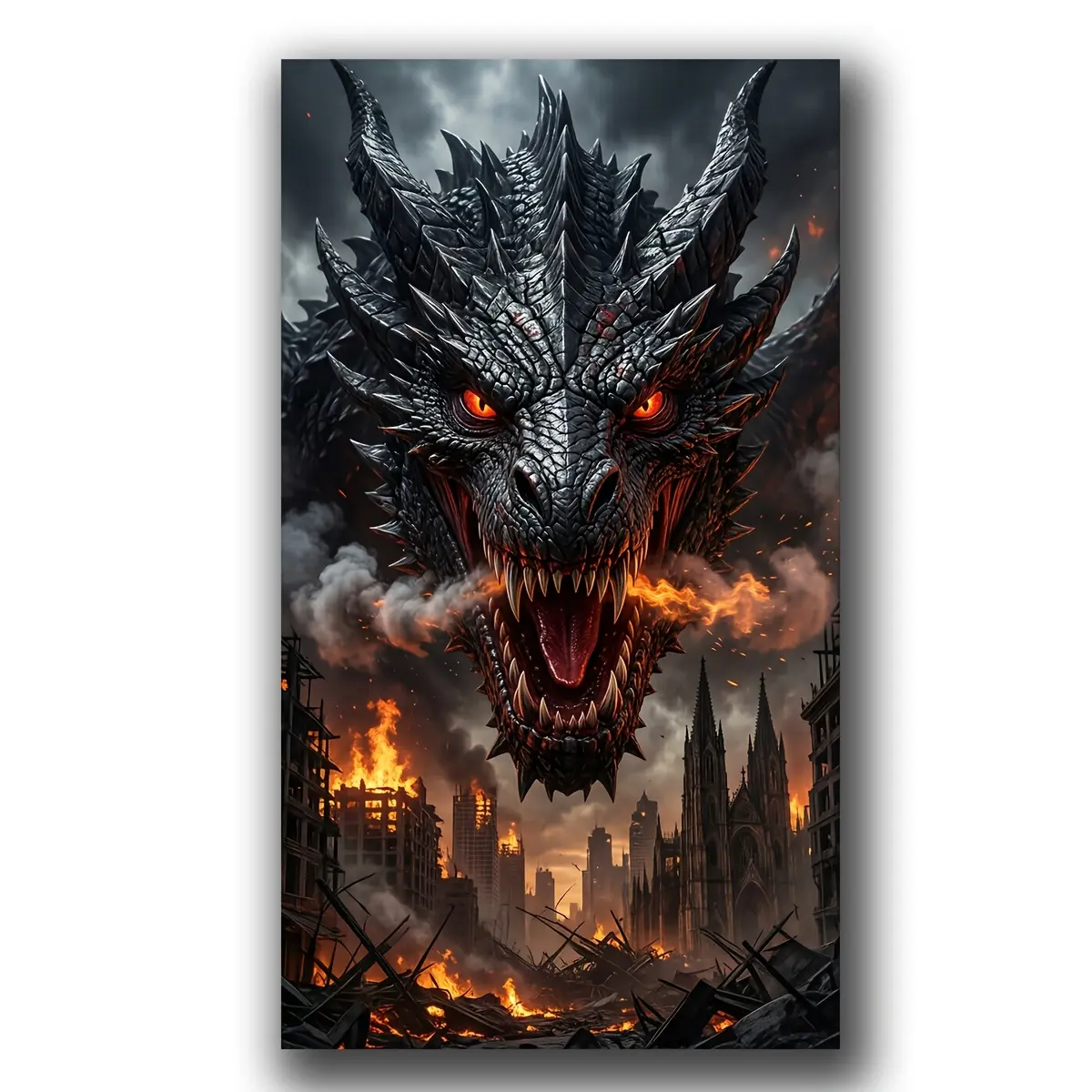 Dragon Diy Diamond Art Kits for Adults,Full Round Diamond Paintings,Diamond Mosaic Art,DIY Craft Kits,Huge Size Gem Art and Crafts,Diamond Dots,Home Decor, 40x70cm(15.74x27.55inch)