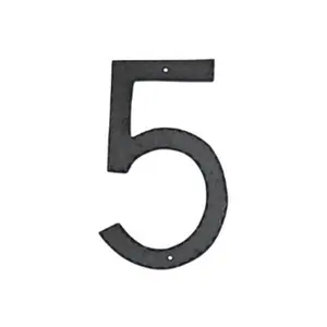212 MAIN Handcrafted Aluminium Decor Sign - 10 In. Textured Modern Font Individual House Number 5, for Home Identification