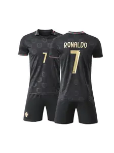 Sports Set, Breathable Christmas Gift for Boys & Girls, RONALDO Football Jersey Fan Shirt Training Clothes, Casual Short Sleeve & Shorts