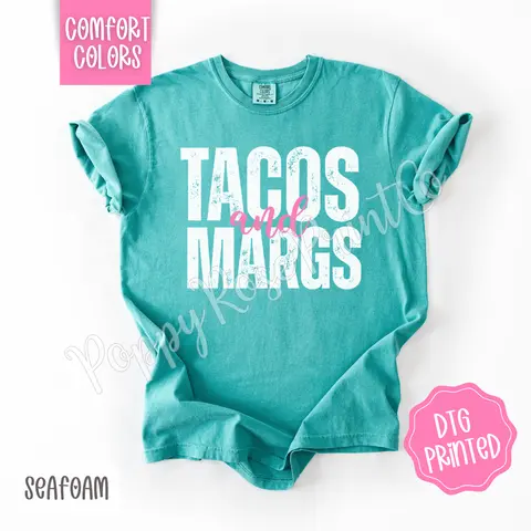 Tacos and Margs Comfort Colors Shirt, Cute Summer Tshirt, Trendy Margarita Tee, Gift for Her