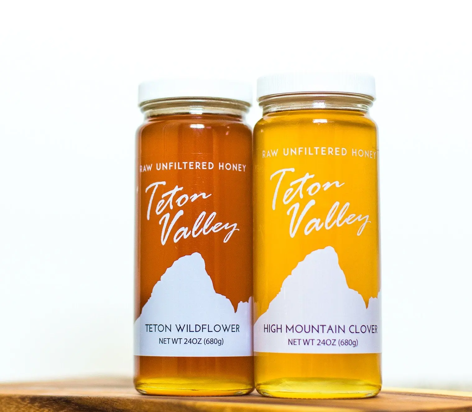 Teton Valley Pure Honey Set - 2 Pack of 12 oz Clover and Wildflower Flavor, Fruity Taste, Allergy Help