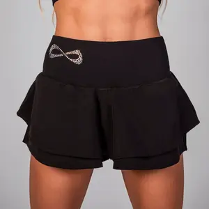 Nfinity Flowy Tiered Rhinestone Short