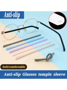 1 pair glasses leg sleeves, temple covers, replacement parts for glasses legs, long style, soft, non-slip and comfortable, reduce ear friction, pressure resistant and anti-fall, extended non-slip temple sleeves