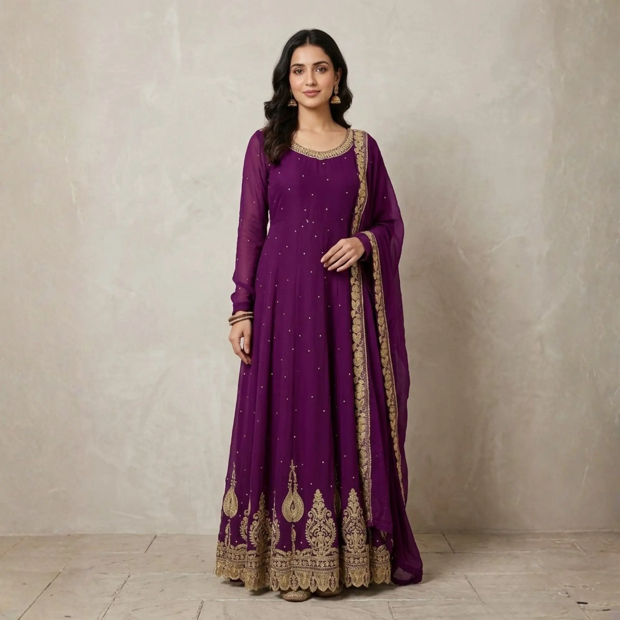 R-24 Luxury 3 Pc Embroidered Chiffon Frock Festive & Wedding by Rivaaj