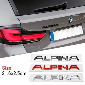 Bmw Alpina Car Tail Letter Sticker, /silver/ Options, Custom Rear Trunk Decal, 3D Stereo Emblem, Upgrade Your Vehicle