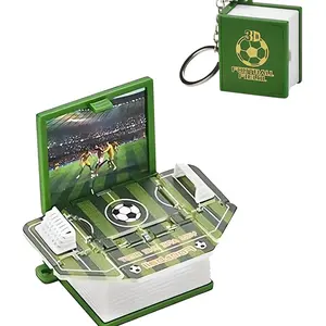 1Pcs 3D Foldable Pop-Out Book Keychain, Mini Backpack Keyring, World Cup Football Theme Small Gift, Durable & Stylish Design