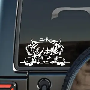 Highland Cow Vinyl Decal, Cow Car Decal for Trucks Sticker Bumper Sticker Window Decal Laptop Sticker Cute Cow Stickers Tumbler S