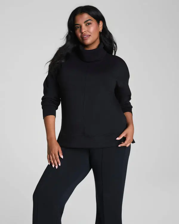 Women's AirEssentials High Neck Turtleneck Pullover Tunic Top - Modest Islamic Fashion, Soft 4-Way Stretch Elastane-Tencel Fabric, Sun Protection, Relaxed Fit for Outdoors, 21857R, Casual, Style, Knit, Hip, Breathable