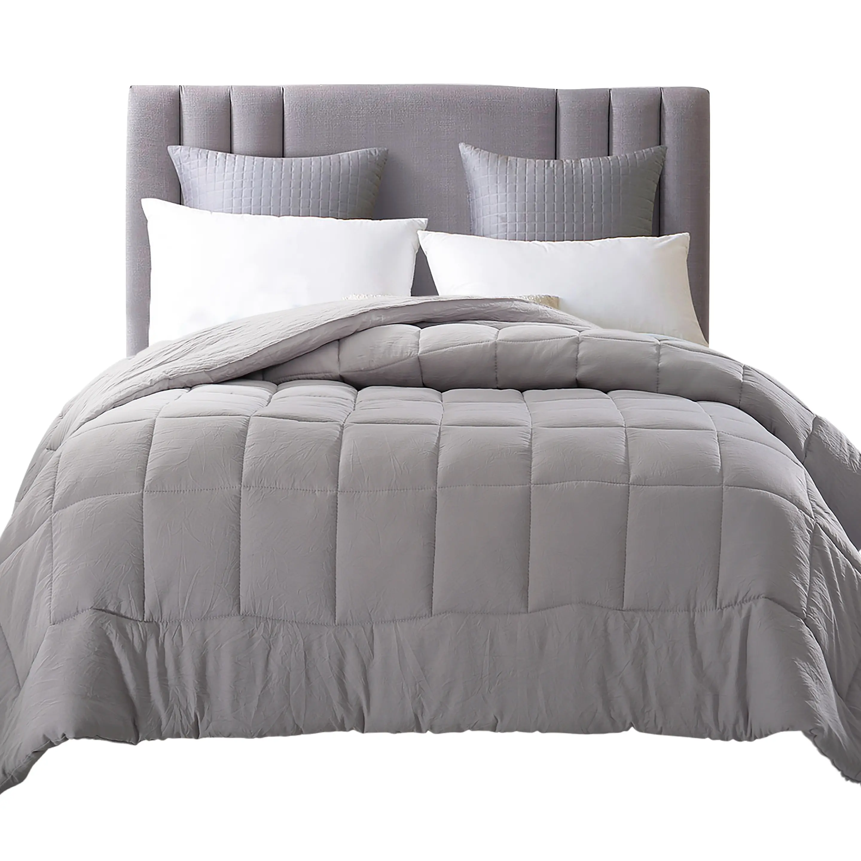 EVOLIVE All Season Pre Washed Soft Microfiber White Goose Down Alternative Comforter with Box Stitching