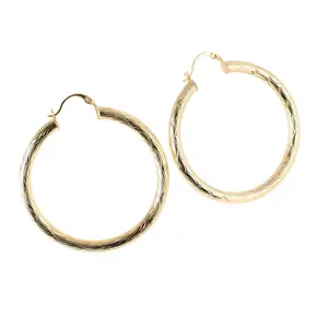 4mm 14K Gold Plated Hoop Earrings 30mm 40mm 50mm Classic Durable Jewelry for Everyday Wear