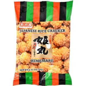 Amanoya Japanese Rice Crackers Crispy Snack 3.45oz – Hime Maru, Wasabi & Soy Sauce Flavors | Authentic Traditional Japanese Snack