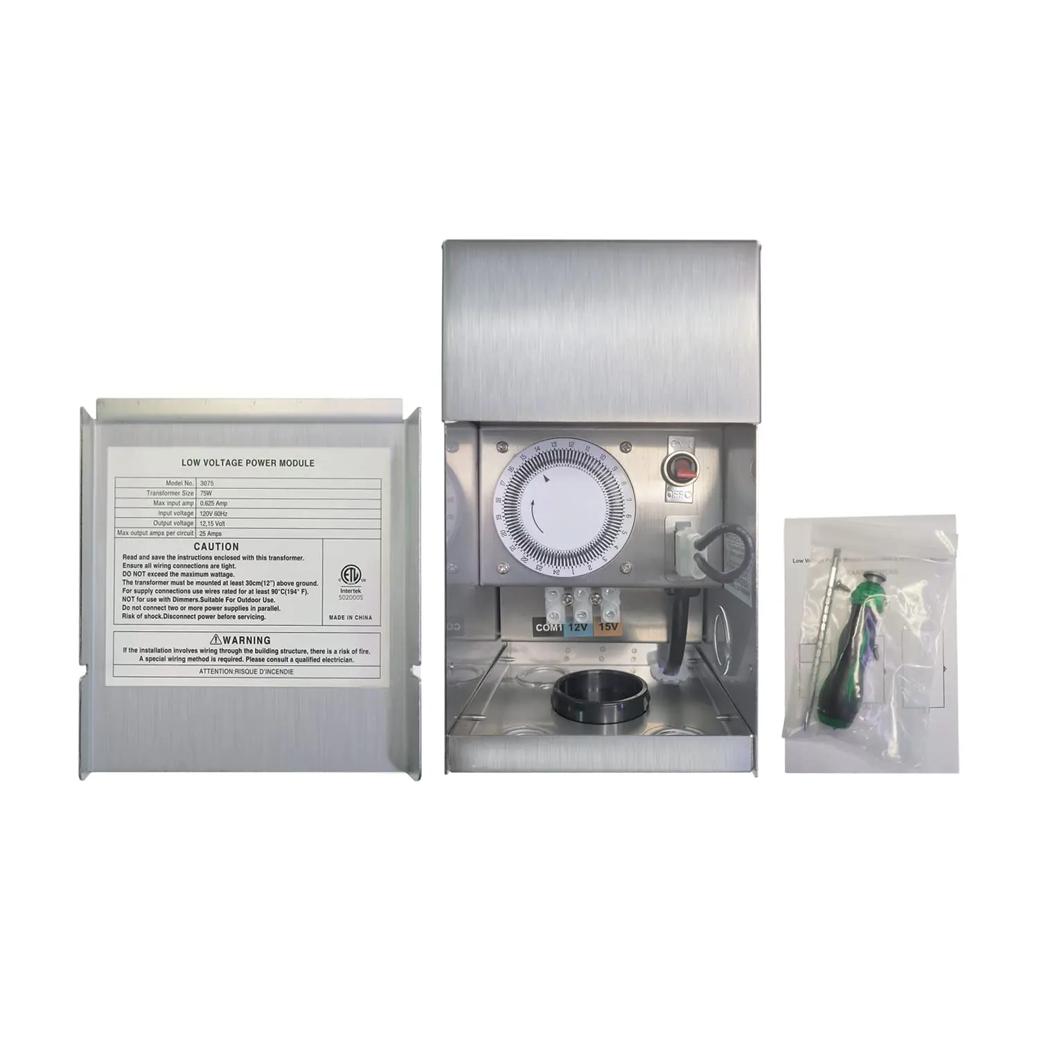 COLOER 75W (12V-15V) Multi-Tap Low Voltage Transformer for Outdoor Landscape Lighting COT702S