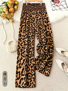2026 New Arrival: Women's Wild-Style Leopard Print Wide-Leg Pants — Loungewear-Style Trousers (Suitable for Outdoor Wear) — Single Piece