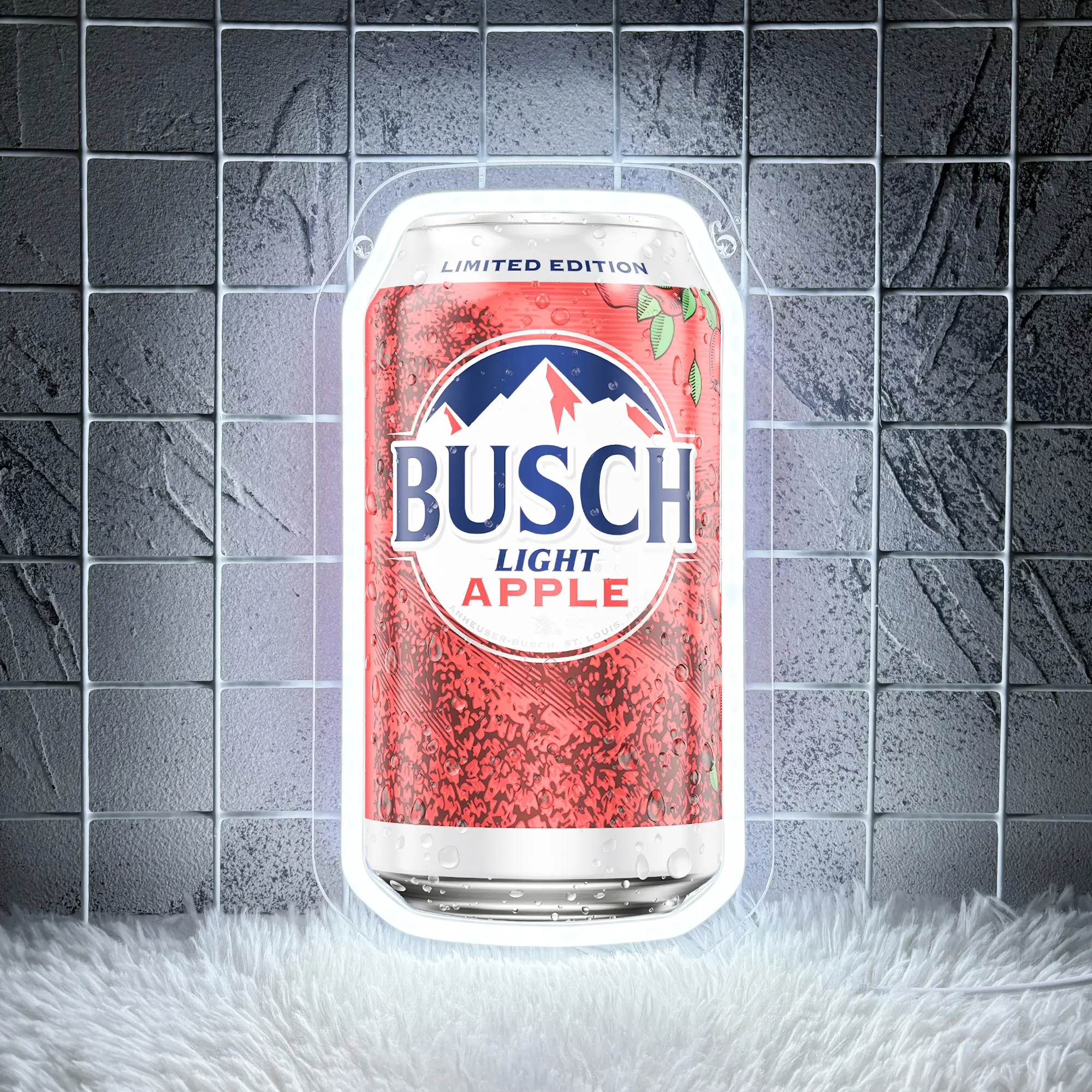 Busch Apple Beer Led Neon Sign for Wall Decor, Neon Lights for Bedroom Led Signs Suitable for Man Cave Bar Pub Restaurant Christmas Birthday Party Gi