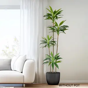 Artificial Dragon Tree Plant, Faux Plant without Pot, Indoor Outdoor Ornament, Faux Plant for Home Office Hotel Garden Room Decoration, Home Decor Plants, Decorative Houseplant, Tropical House Plant, Houseplants, Fruit