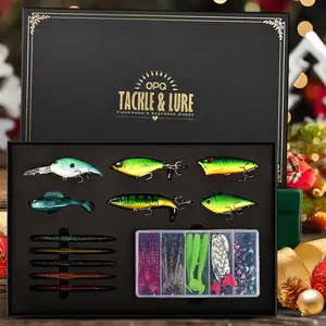 Fishing Gift Box Set Fishing Lures Kit Lure Fishing Kit for Saltwater Freshwater, Perfect Birthday Christmas Party Gift for Boyfriend Husband Father