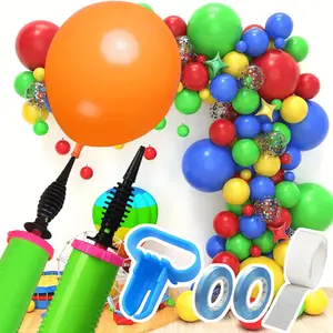 Balloon Pump Hand Two-Way Dual Action inflate 2Pack and Balloon Tying Tool in One, Handheld Air Pump Portable Manual Balloons Inflators for Party with Extra Accessories (Green)