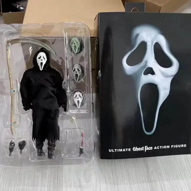 1/10 Scream KO Ghost Face Killer Articulated Action Figure Doll - Collectible Themed Figurine Collectibles, Desktop Ornament, Halloween Gift for Horror Movie Enthusiasts, Collectible Figure