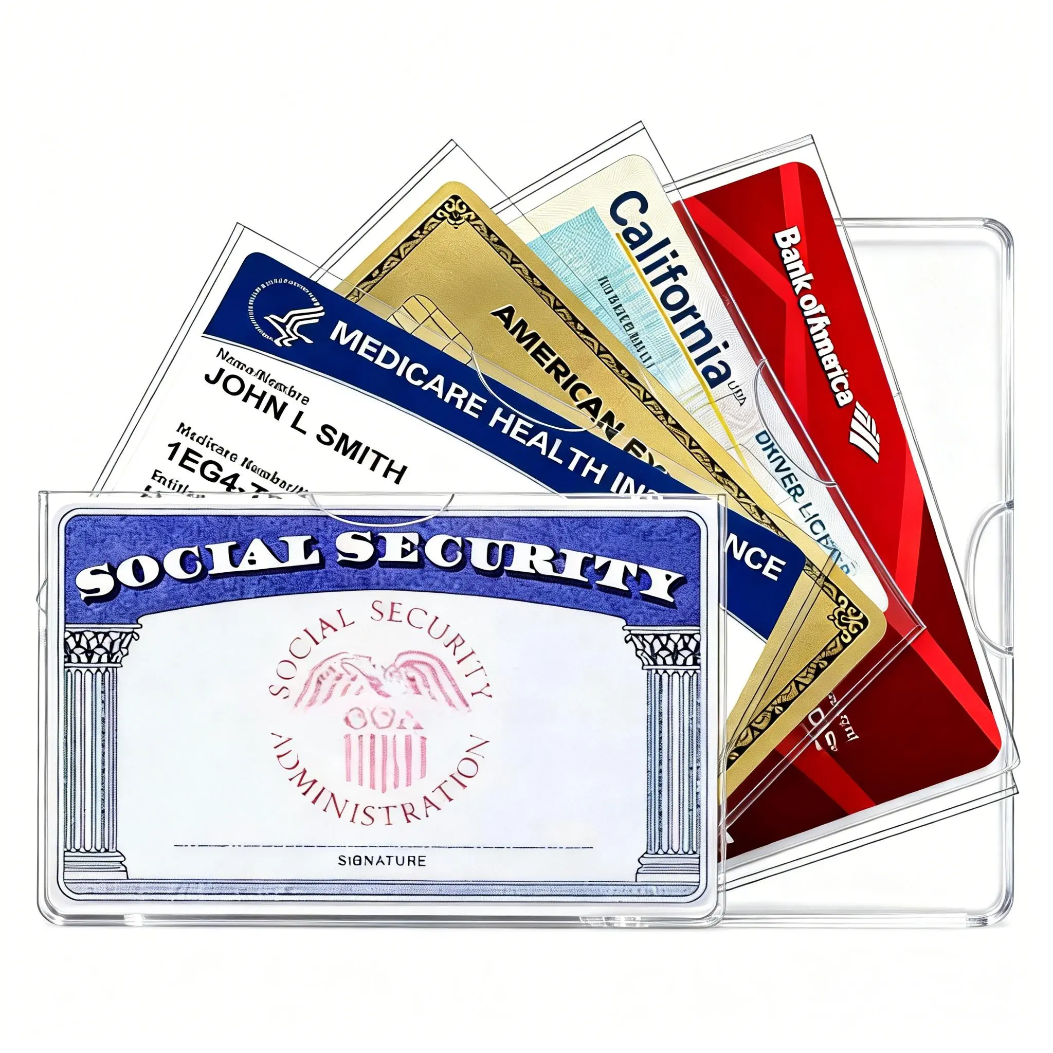 10-Pack Transparent PVC Cardholders, Durable Corrosion-Resistant Protecting Sleeves for Card Storage, Office Accessories for Organizing Cards, Easy Inserti