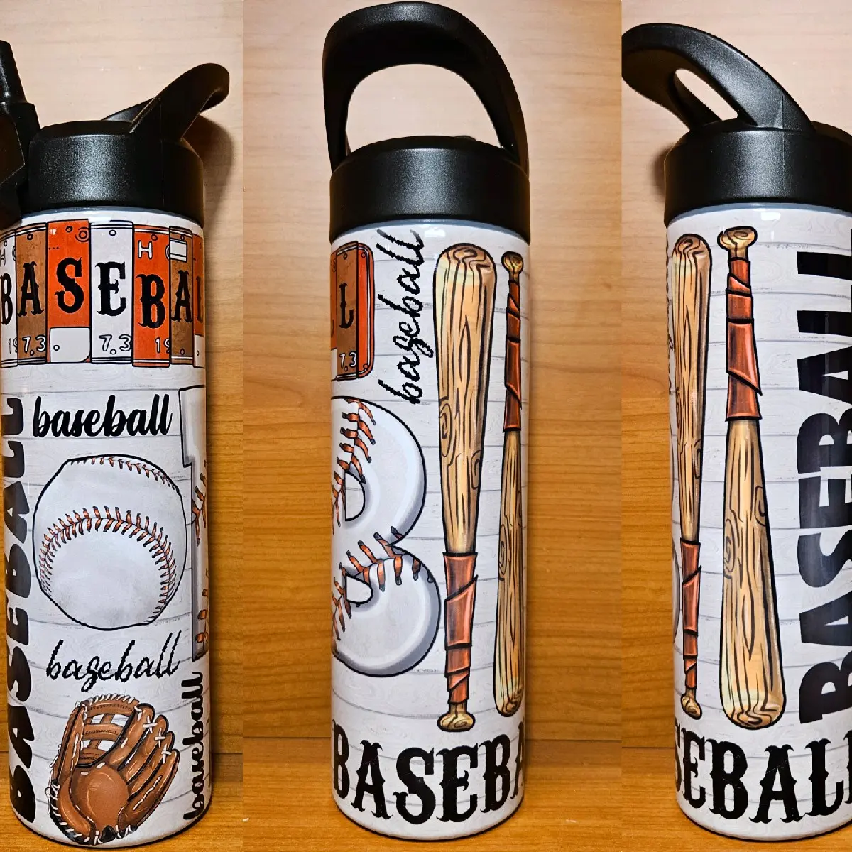 Baseball 20oz Water Bottle - Perfect for Sports and Outdoor Activities - Cup, Drinkware
