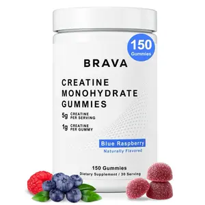BRAVA Creatine Gummies (150 Count)  | 5g Lab-Verified Creatine Monohydrate Gummies for Men & Women | Vegan, Gluten-Free, No Artificial Ingredients | Blue Raspberry