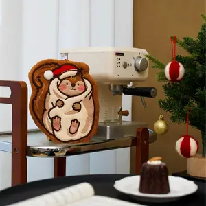 Christmas Edition Squirrel Coral Fleece Hand Towel Limited Original Design Ultra Soft No Lint for Holiday Home SG Christmas Limited IP Songgulu Cute Squirrel Design