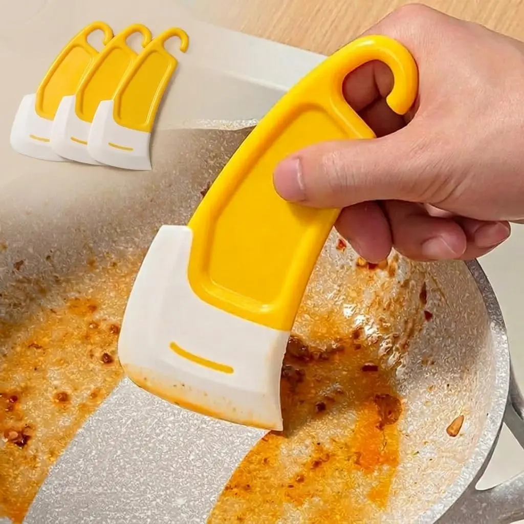 3Pcs Silicone Kitchen & Barbecue Scraper Tool, Heat-Resistant Non-Stick Pan Cleaner for Oil Residue & Grease Removal, Multipurpose Cooking Utensil