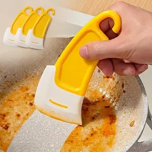 3Pcs Silicone Kitchen & Barbecue Scraper Tool, Heat-Resistant Non-Stick Pan Cleaner for Oil Residue & Grease Removal, Multipurpose Cooking Utensil