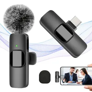 Wireless Lavalier Microphone for iPhone Type-C & iPad, Plug-&-Play Design, 2.4GHz Low Latency, Ideal for Interviews/podcasts/vlogs