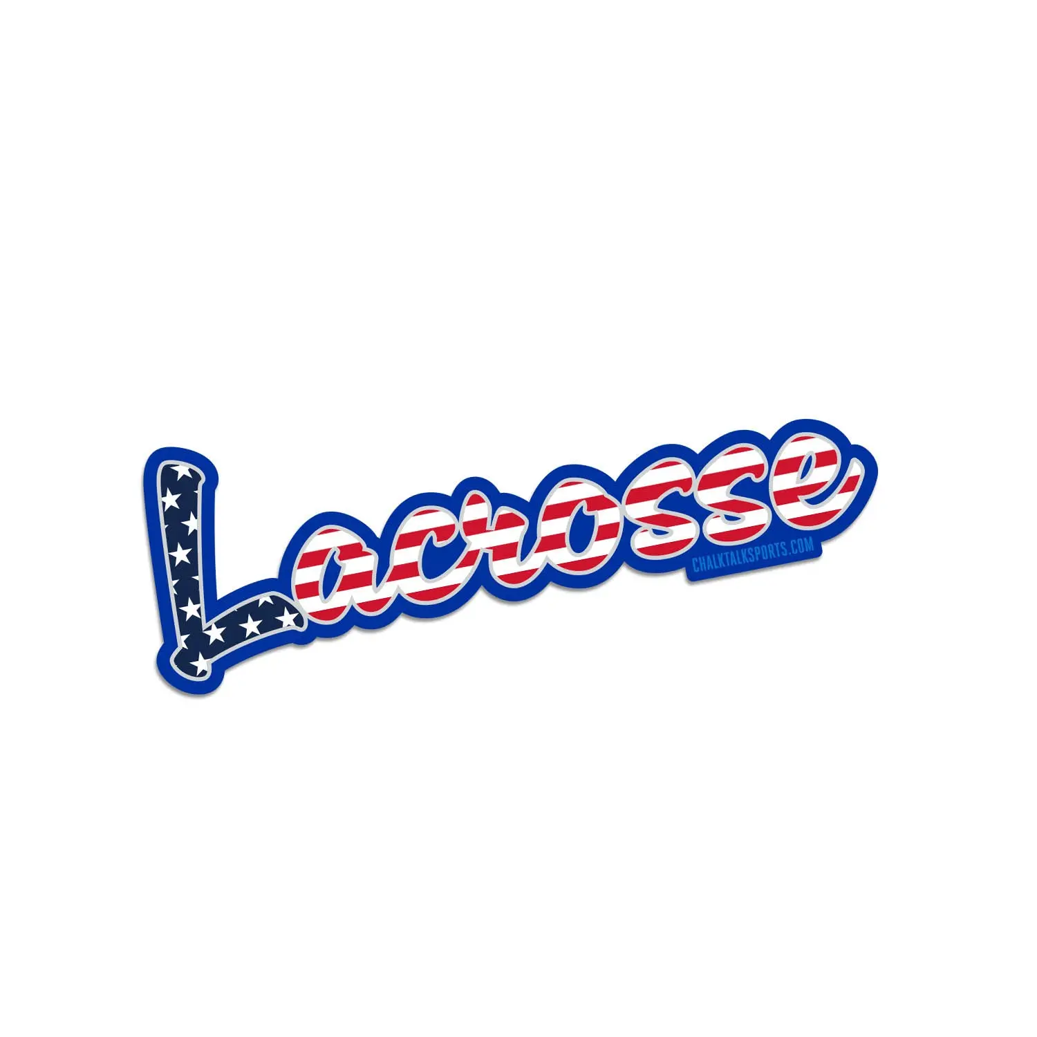 Lacrosse Stickers - Bold Script Design, Stars and Stripes, Peel-Off, Designed in the USA, Indoor or Outdoor Use, Patriotic Accent for Everyday Gear, Ideal for Lacrosse Families