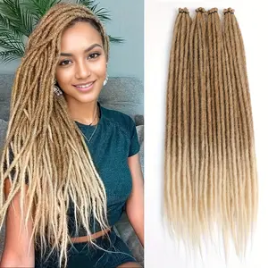 New 2025 Arrivals ARIESCA 10-Strands 24 Inch Thin Dreadlock Extensions 0.6cm Width Synthetic Hair Single Ended Dread Extensions Reggae Style Crochet Hippe Dreads Handmade Soft Hair Extensions for Women Men-Mother'S Day Daily Music Festival Party Wave Summ