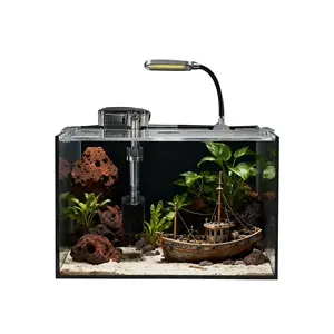 Craftsbooys 2.8 GAL Nano Fish Tank with Filter LED Light Aquascape Starter Aquarium Set 30x18x20cm 10L Super Clear Glass Beginner Friendly Complete Kit tiktokshopspringglowup