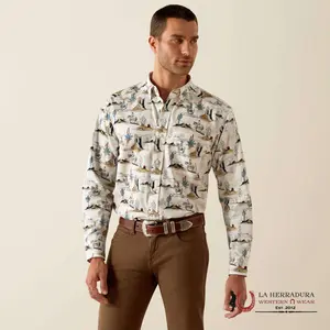 ARIAT GUNDER LONG SLEEVE CLASSIC FIT SHIRT OFF WHITE - 10054644