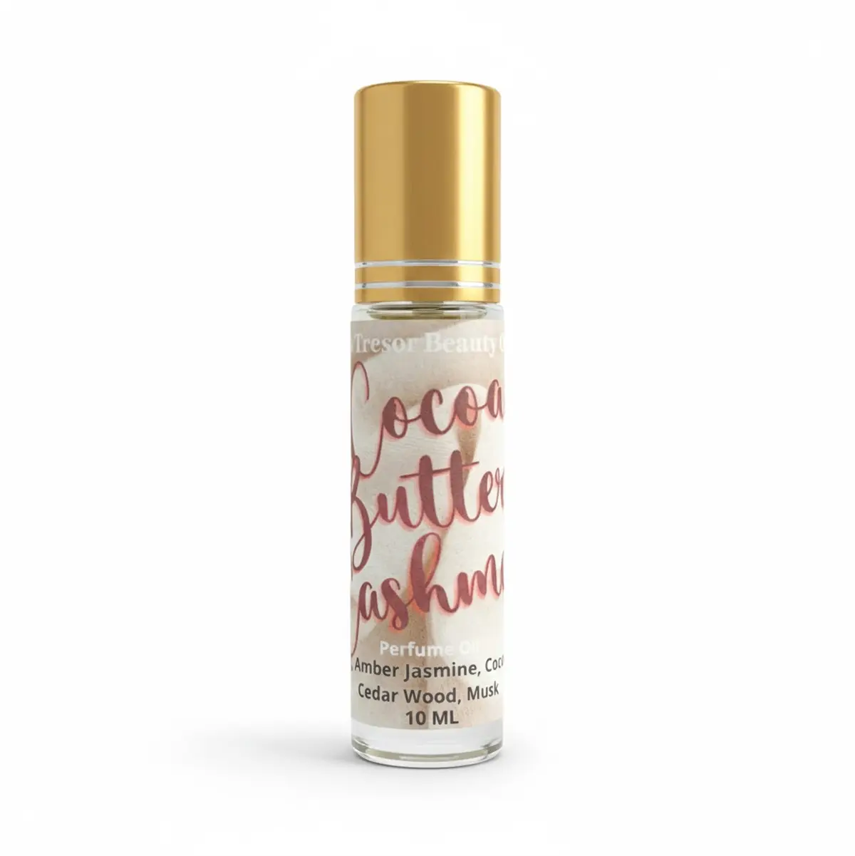 Roll-On Body Oil, Cozy Cocoa Butter Cashmere Scent with Woody & Floral Notes, Unisex Travel Size Body Care, 10 ML, Cruelty Free, Blend, Vegan, Cocoa & Jasmin