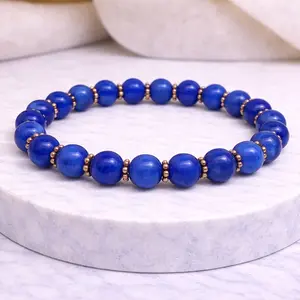 Blue Kyanite Stone Bracelet 8mm Natural Crystal Beads for Truth, Alignment & Clarity Handmade Healing Energy Jewelry
