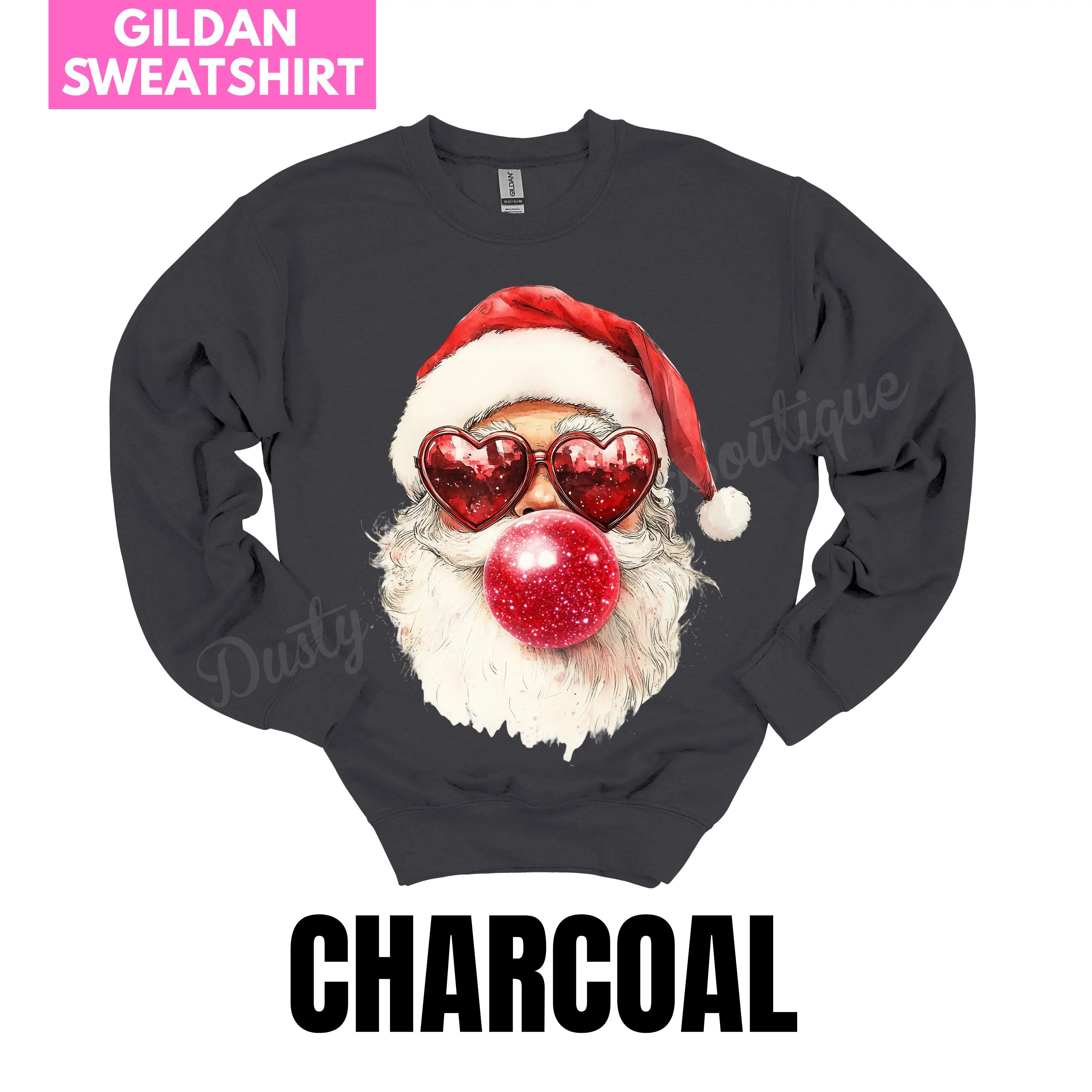 Red Bubblegum Santa GILDAN Sweatshirt