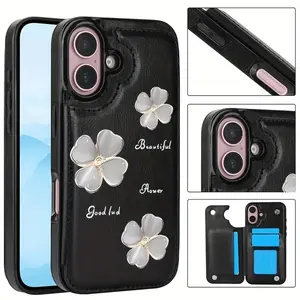 Premium Wallet Phone Case for iPhone 17/16/15/14/13/12 Pro Max/Pro/Plus/Air – Handcrafted TPU+PC+PU Leather Design