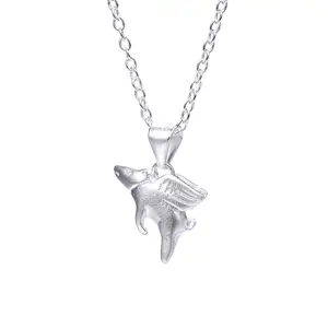 Sterling Silver When Pigs Fly Necklace