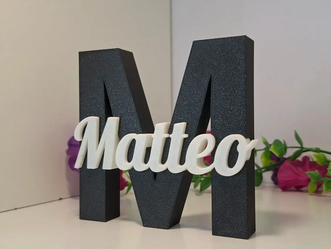 Personalized Monogram Letter with Custom Name | 3D Printed Home Decor