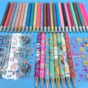 Random Cartoon 50pcs UV DTF Wraps Pen Stickers and 24pcs Pen for Sticker
