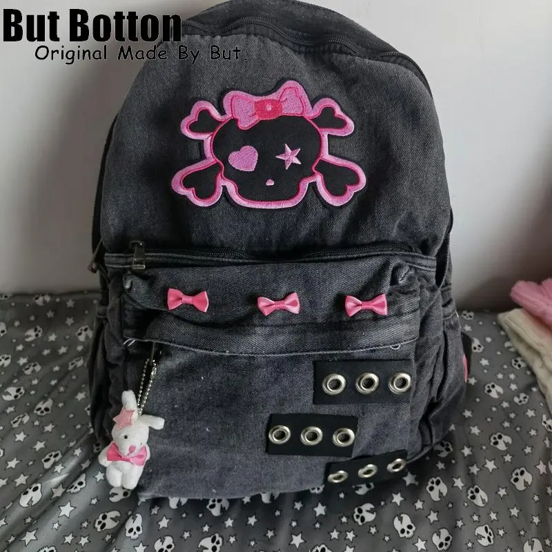 Spice Girl Y2K Harajuku Women Punk Cute Cartoon Backpack Japanese Girl Large Capacity Commuter Student Bag schoolbag denim Bag