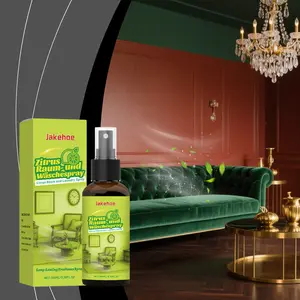 Citrus-scented air spray, freshens indoor air, suitable for various settings, portable with lasting fragrance