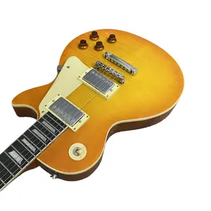 Orange Yellow Gradient 6 String Guitar, Rosewood Fretboard, Cream Pickguard