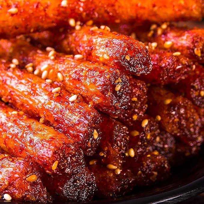 Spicy Strips 3 Packs Latiao Spicy Gluten Classic Chinese Special Snack Food, Vegan, , , 68g/2.39 Ounces per Pack (Pack of 3)